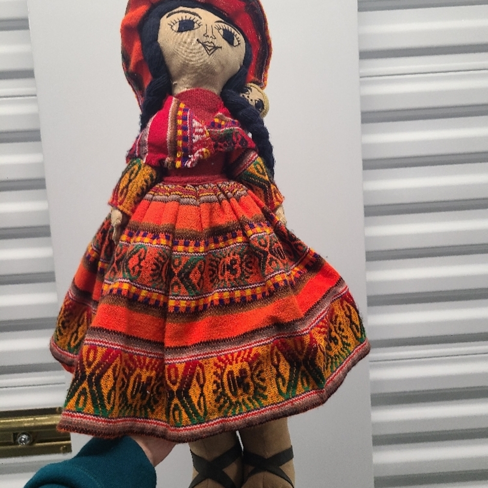 Colorful Handmade Doll with Traditional Attire